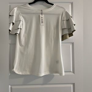 White flutter sleeve nwt